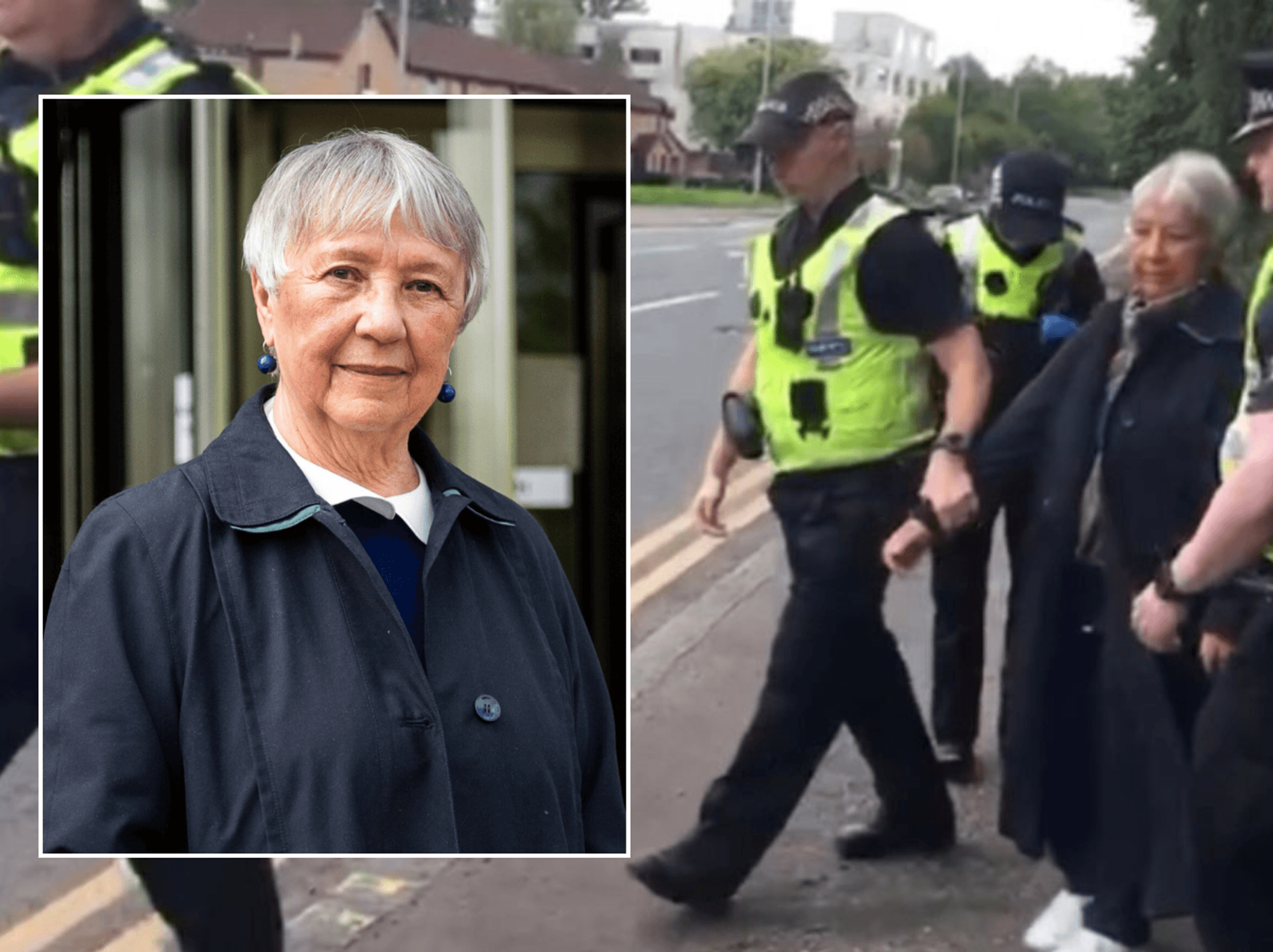 Free speech victory as Scottish grandmother cleared for holding 'here to talk' placard outside ab...