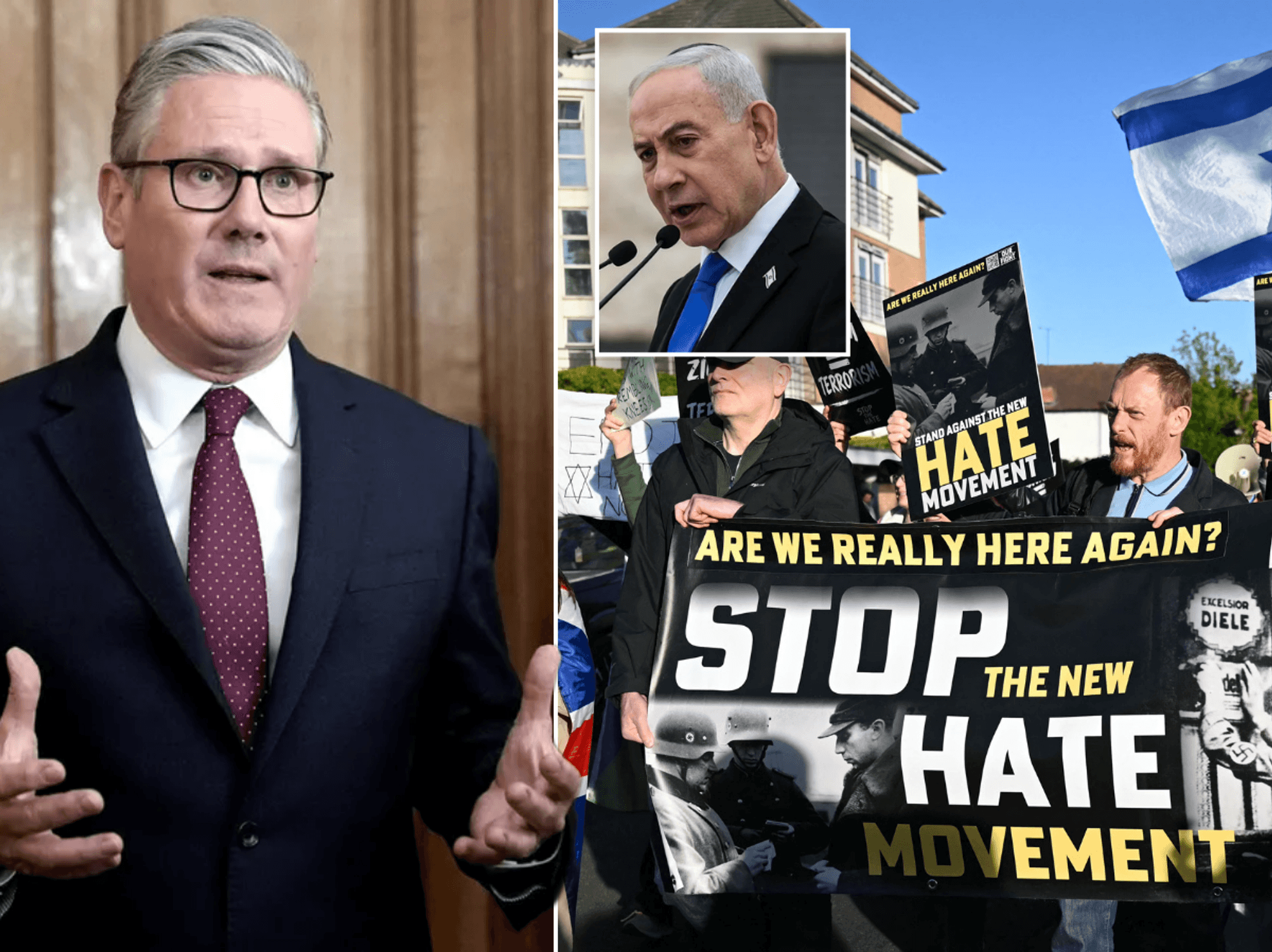 Israel demands Keir Starmer protects England's Jews after horror attack - as protesters brand PM ...