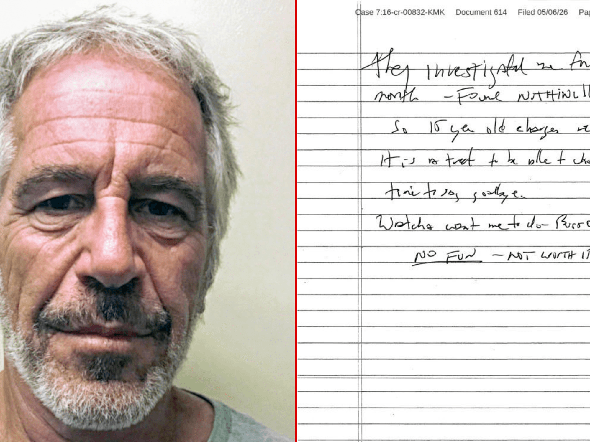 Jeffrey Epstein's 'suicide note' is revealed after nearly seven years under wraps