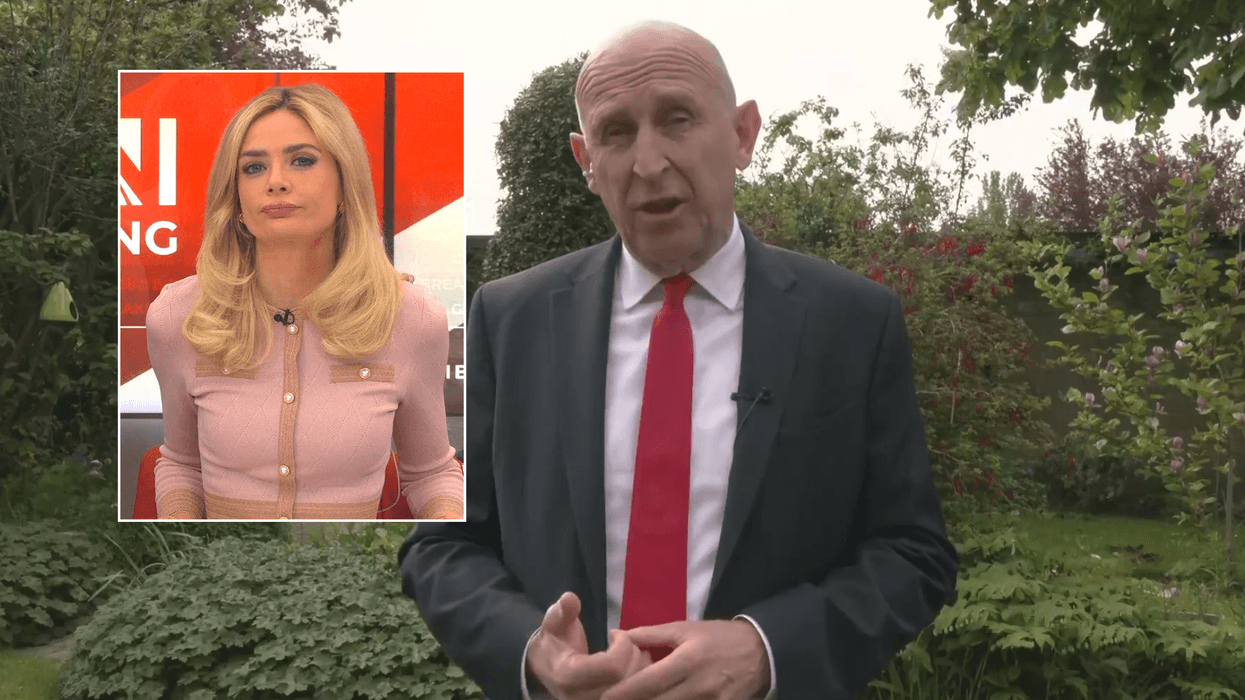 Watch the moment John Healey and Keir Starmer c...