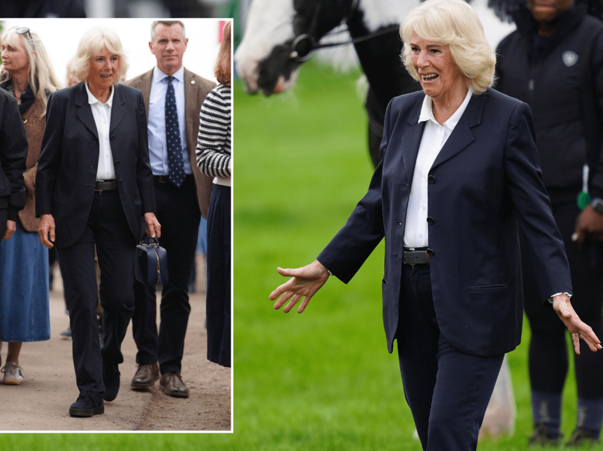 Queen Camilla breaks tradition as she swaps dresses for trousers at Badminton Horse Trials
