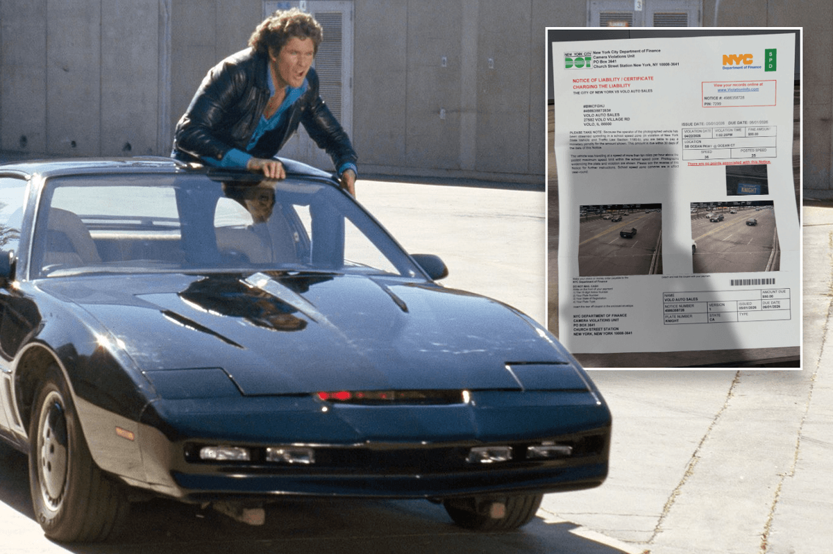 Iconic Knight Rider car caught SPEEDING through streets of New York - despite being locked in museum 1,000km away