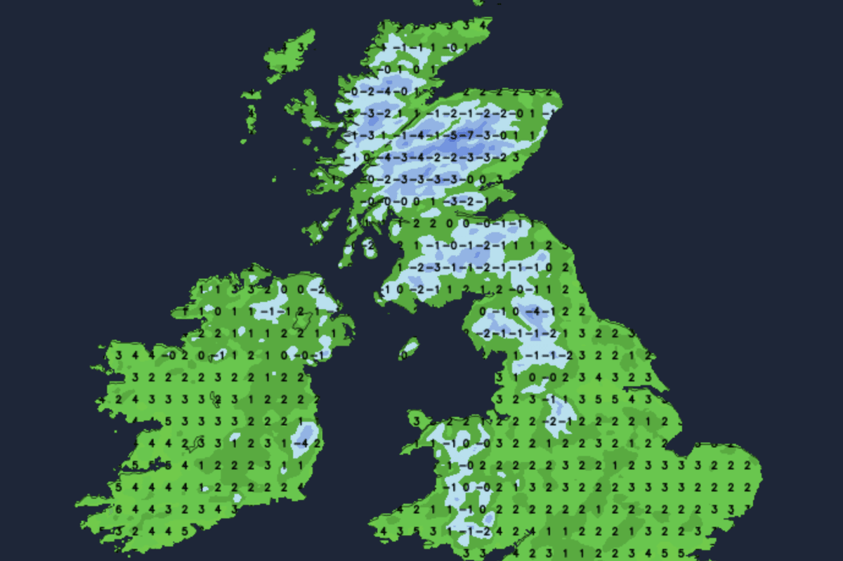 Arctic blast sends temperatures tumbling as freezing winds erupt into thundery hailstorms