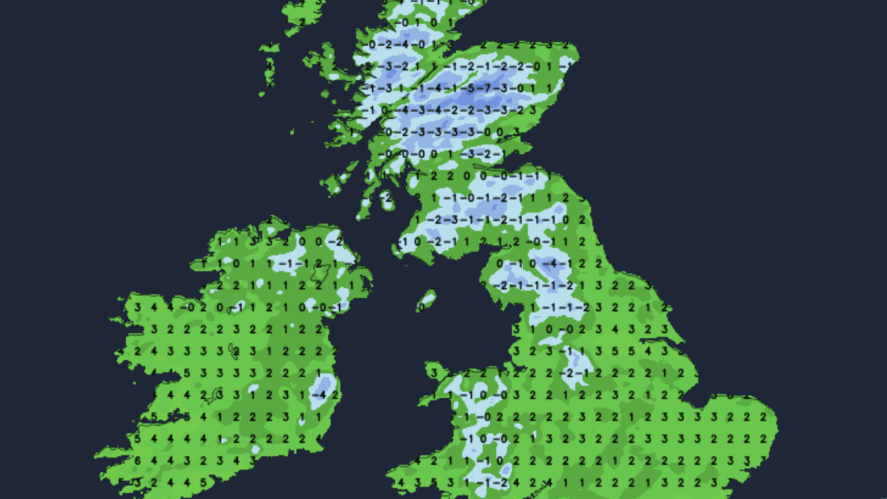 Arctic blast sends temperatures tumbling as freezing winds erupt into thundery hailstorms