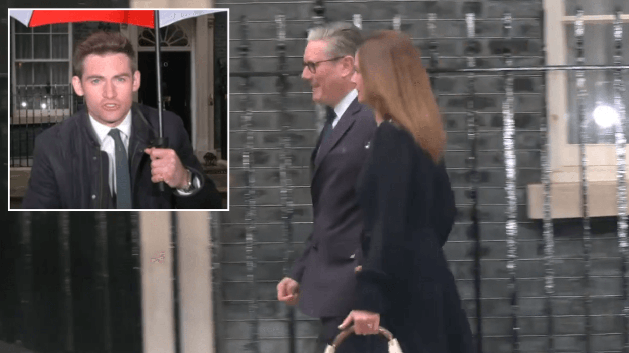 Watch the moment Keir Starmer drenched by rain leaving No10 for King’s Speech: ‘No better metaphor!’