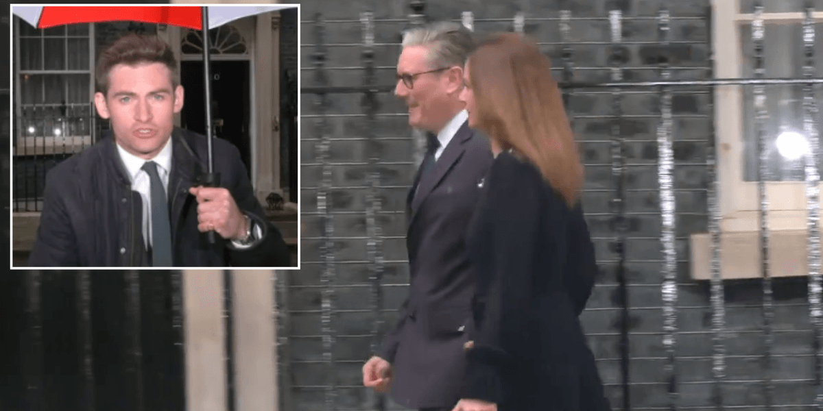 Watch the moment Keir Starmer drenched by rain leaving No10 for King’s Speech: ‘No better metaphor!’ Watch the moment Keir Starmer drenched by rain leaving No10 for King’s Speech: ‘No better metaphor!’