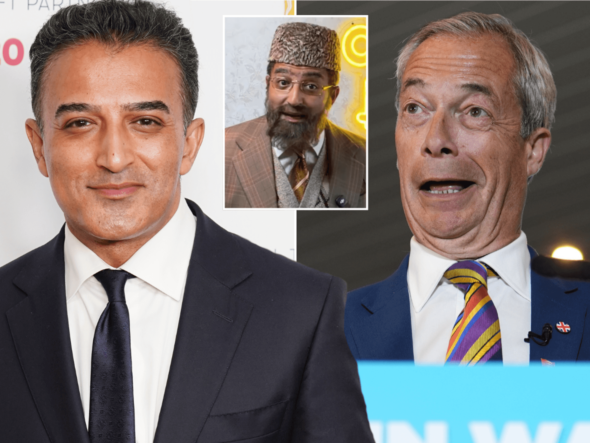 Adil Ray bizarrely claims Nigel Farage 'wants to be Muslim' as ITV star risks fresh controversy w...