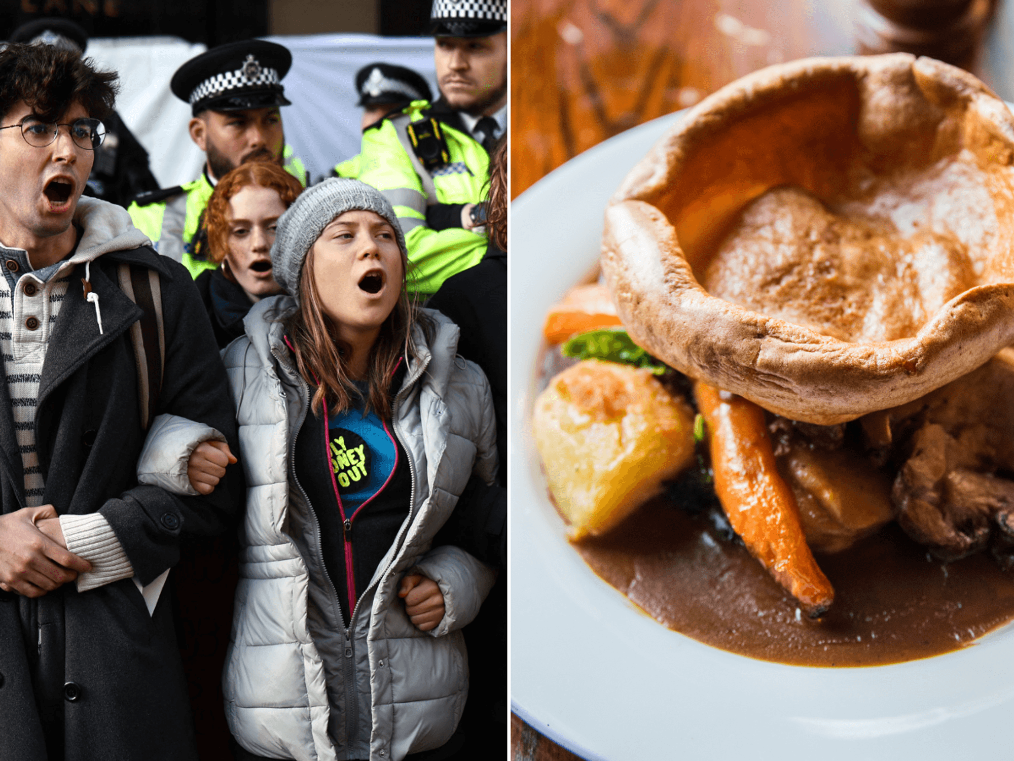 Eco-activists demand Britons think twice about traditional roast dinners