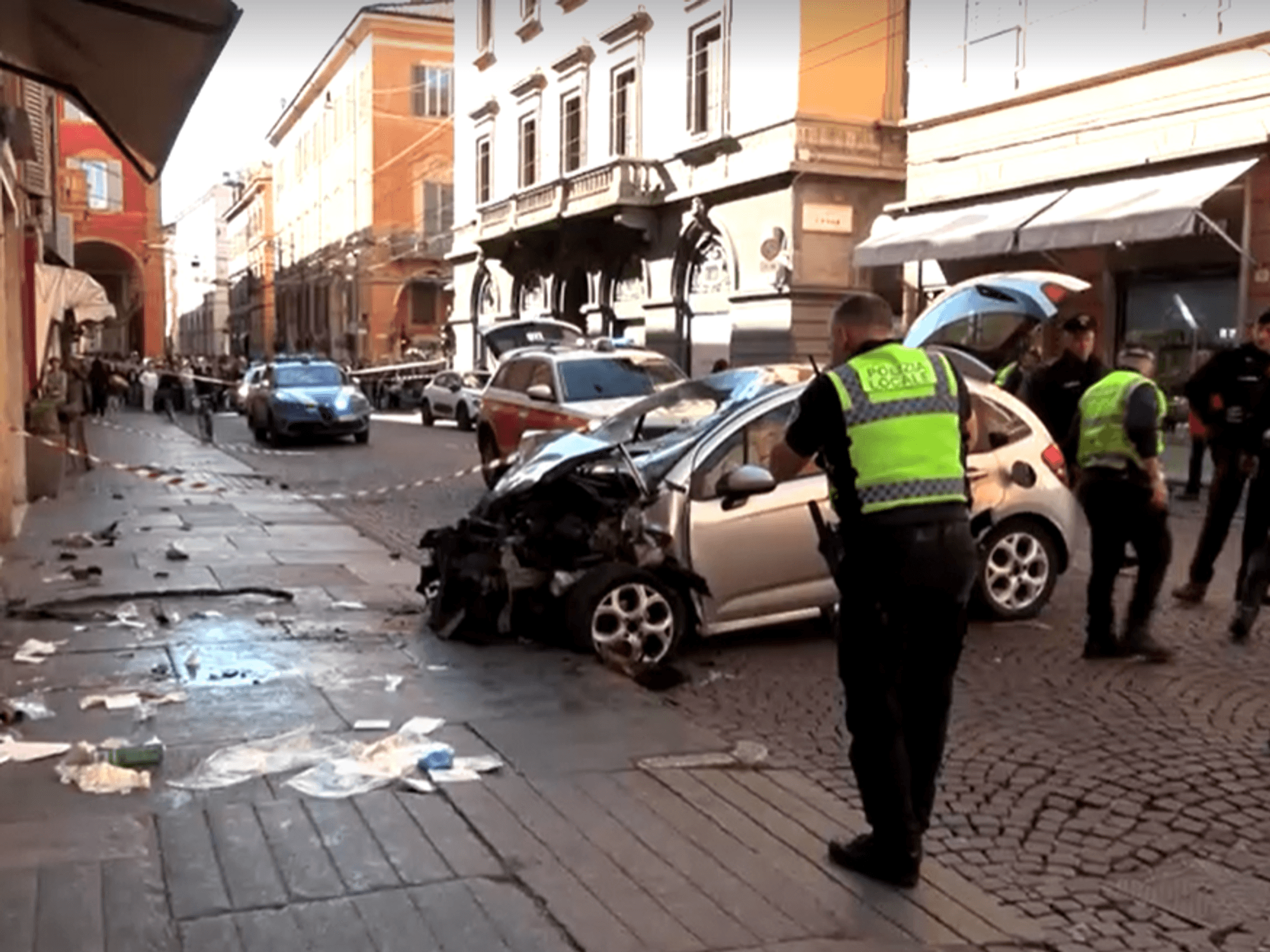 Car rams into eight pedestrians before ‘driver stabs bystander’ in Italian city centre
