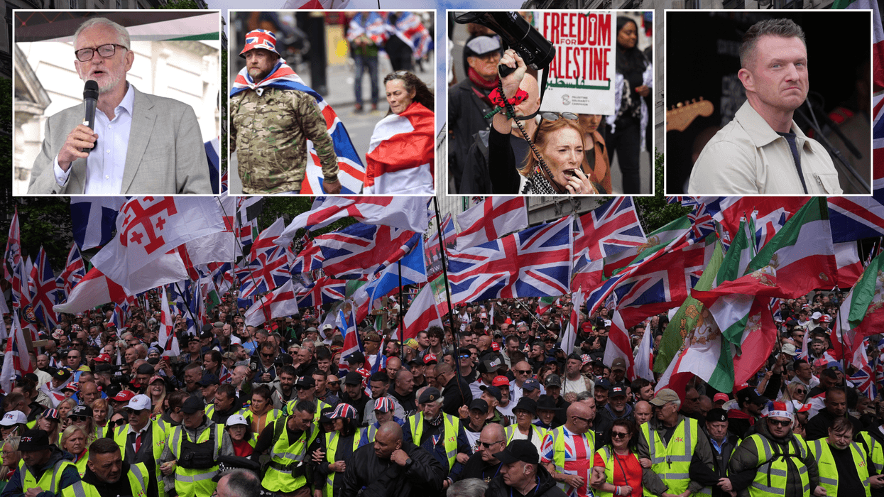 'Battle of Britain': Unite the Kingdom rally and pro-Palestine march draw enormous crowds to London as police make 43 arrests