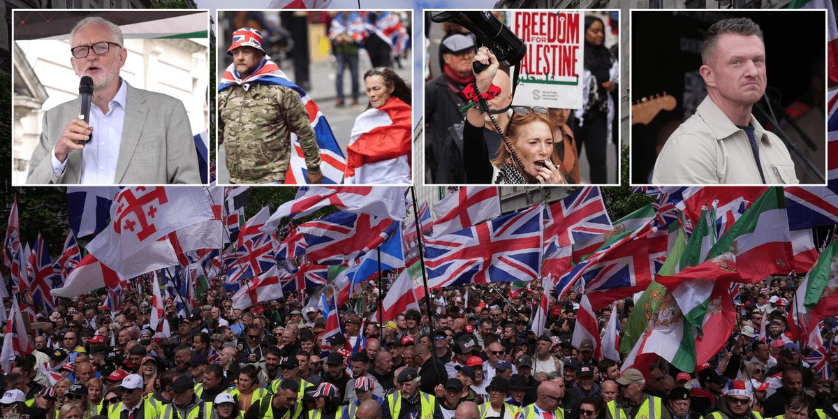 Tommy Robinson rally and pro-Palestine march draw enormous crowds to London as police make 43 arrests: ‘Battle of Britain’ Tommy Robinson rally and pro-Palestine march draw enormous crowds to London as police make 43 arrests: ‘Battle of Britain’