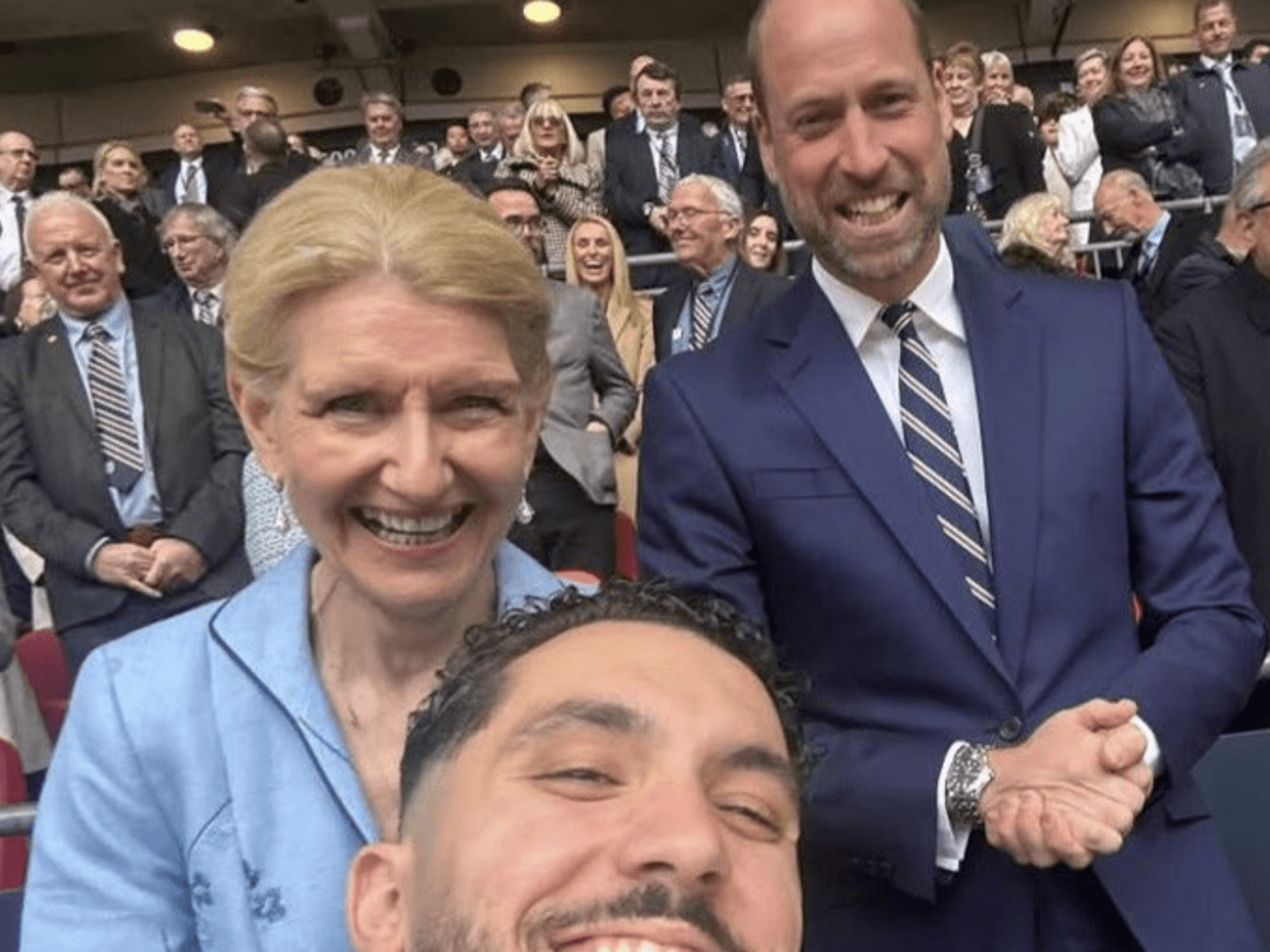 Manchester City star shares cheeky selfie with Prince of Wales at Wembley