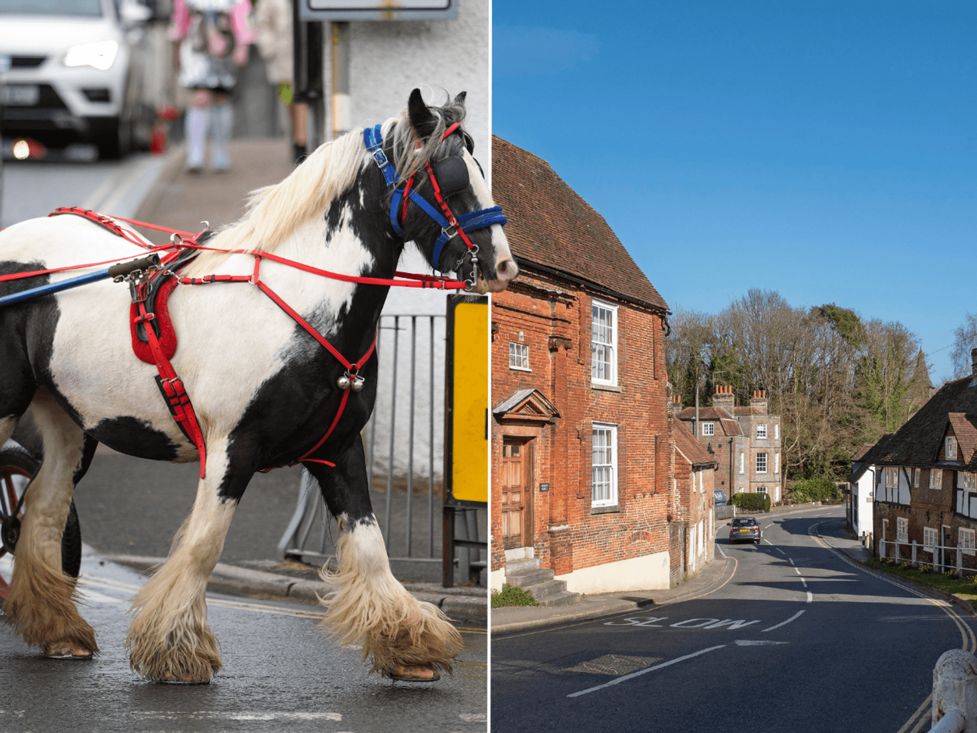 Fearful village forced to shut up shop while hundreds of travellers parade through streets