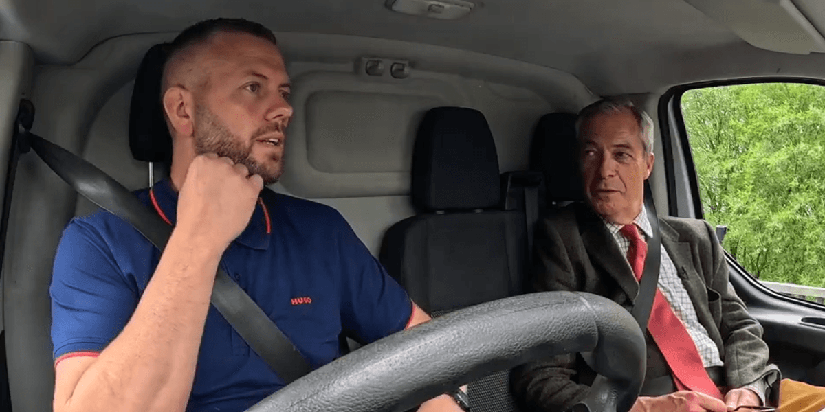 Nigel Farage takes van ride with Reform’s Makerfield by-election candidate Nigel Farage takes van ride with Reform’s Makerfield by-election candidate