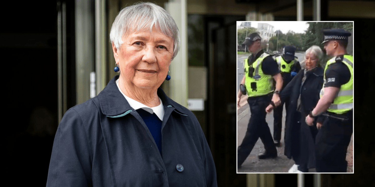 Free speech victory as Crown Office backs down on Christian grandmother who held ‘here to talk’ sign outside abortion clinic Free speech victory as Crown Office backs down on Christian grandmother who held ‘here to talk’ sign outside abortion clinic