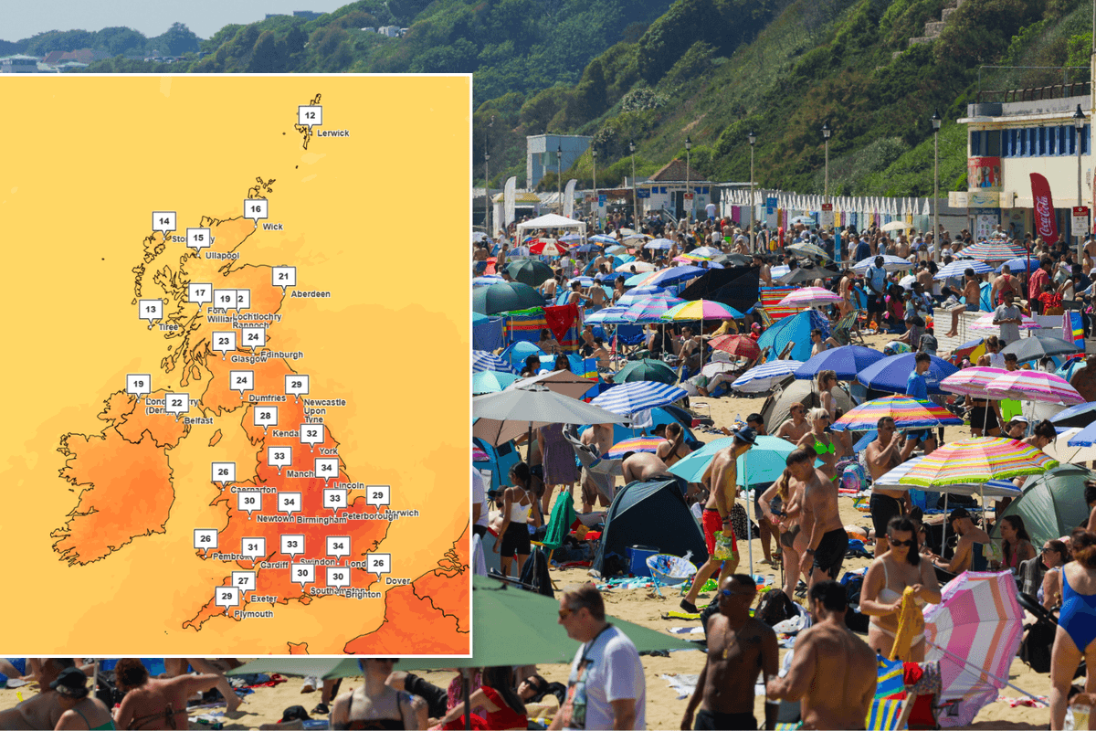 Britain set to enjoy 'historic' heat on 35C Bank Holiday Monday - before thunderstorms sweep in