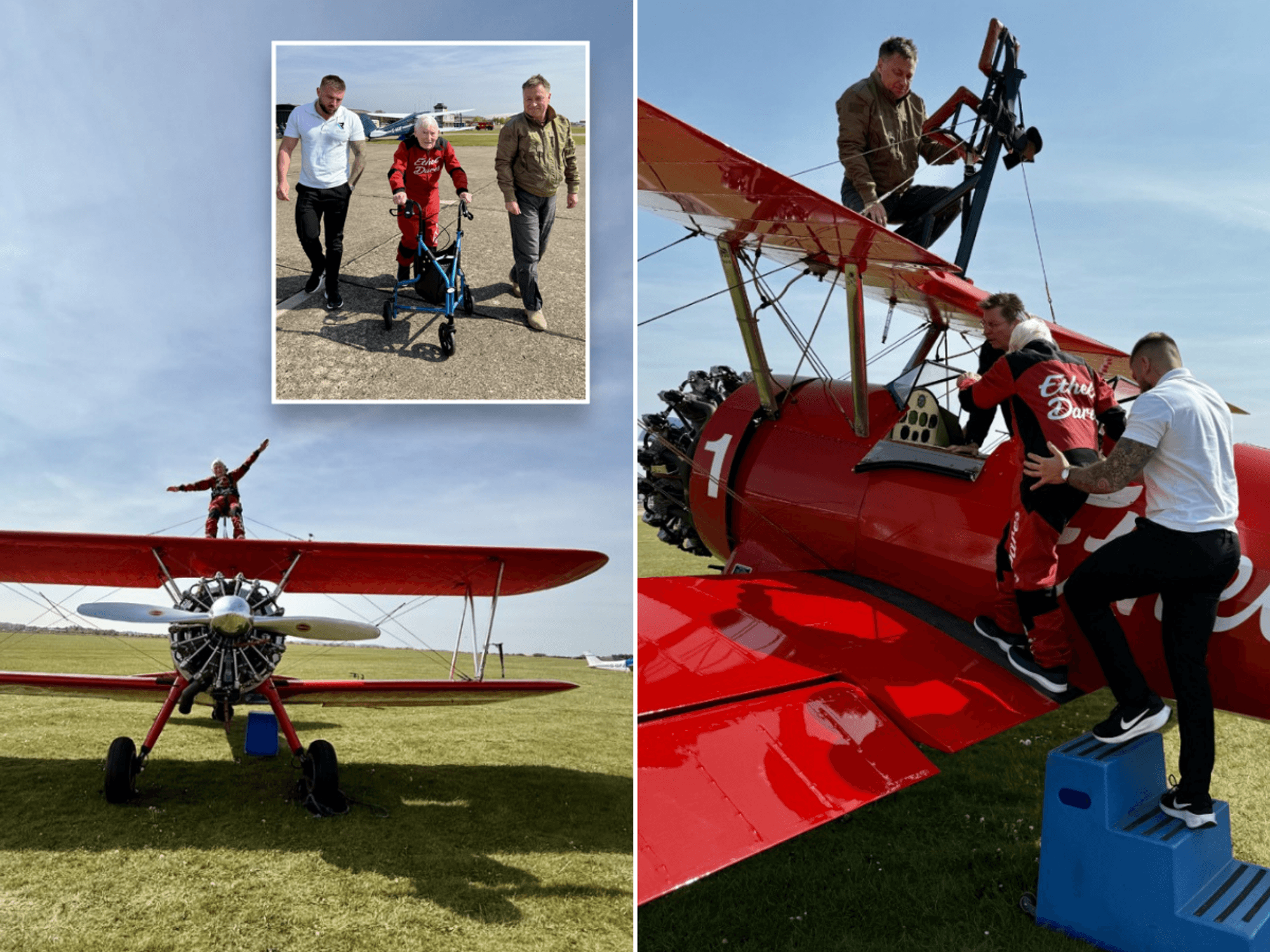 British pensioner becomes world's oldest wing walker just days before 99th birthday