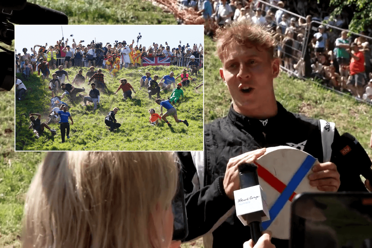 Cheese rolling: Watch the moment German YouTuber wins race for third year in a row