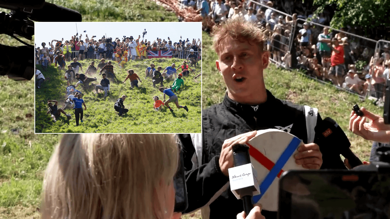Cheese rolling: Watch the moment German YouTube...