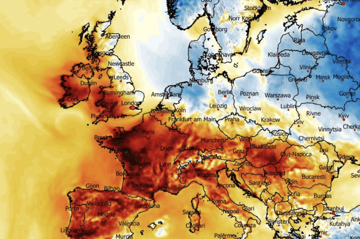 Seismic dip in temperatures in parts of Britain while elsewhere continues to bake in record heat