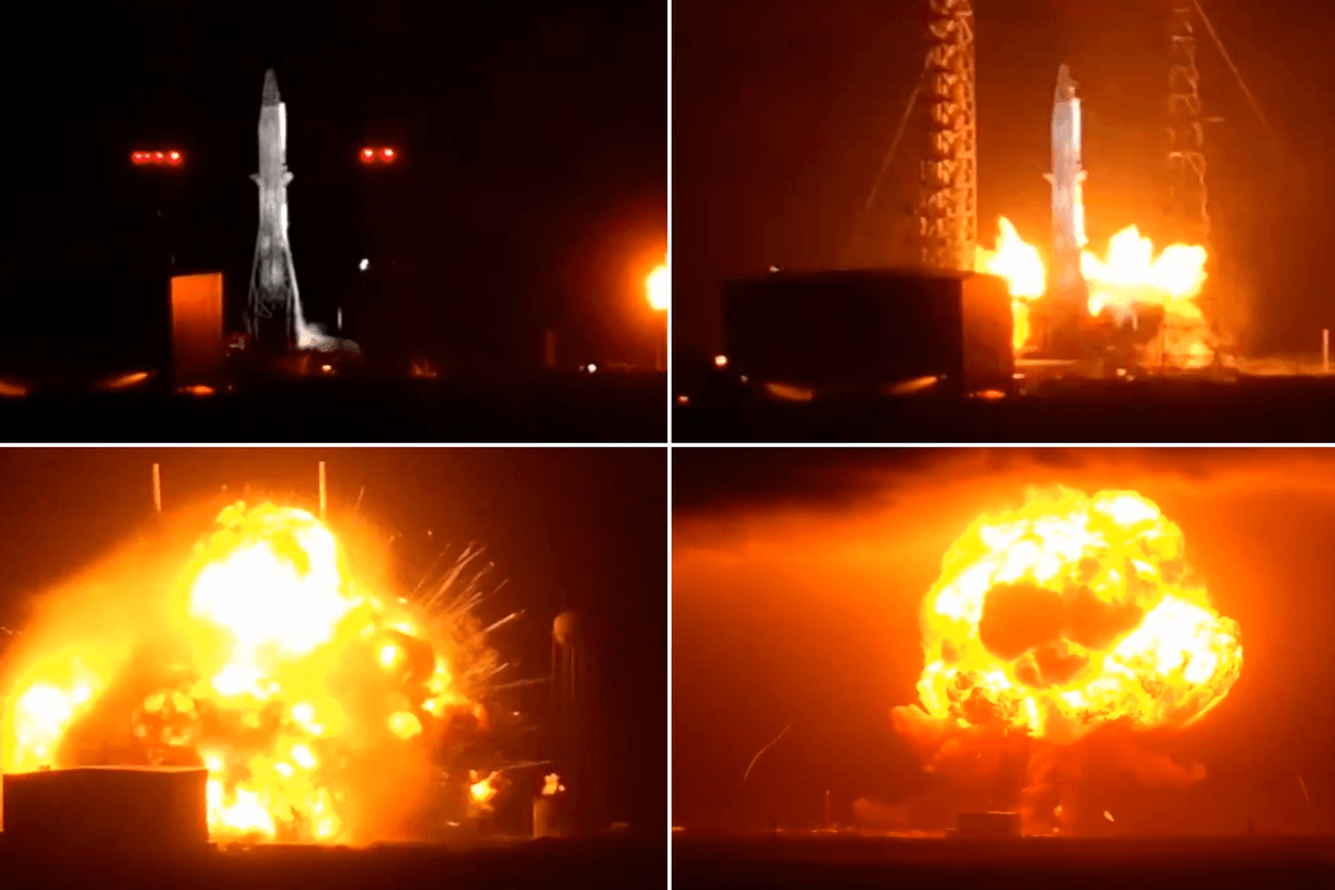 WATCH: Huge mushroom cloud erupts over Florida as Jeff Bezos's Blue Origin rocket explodes on launchpad