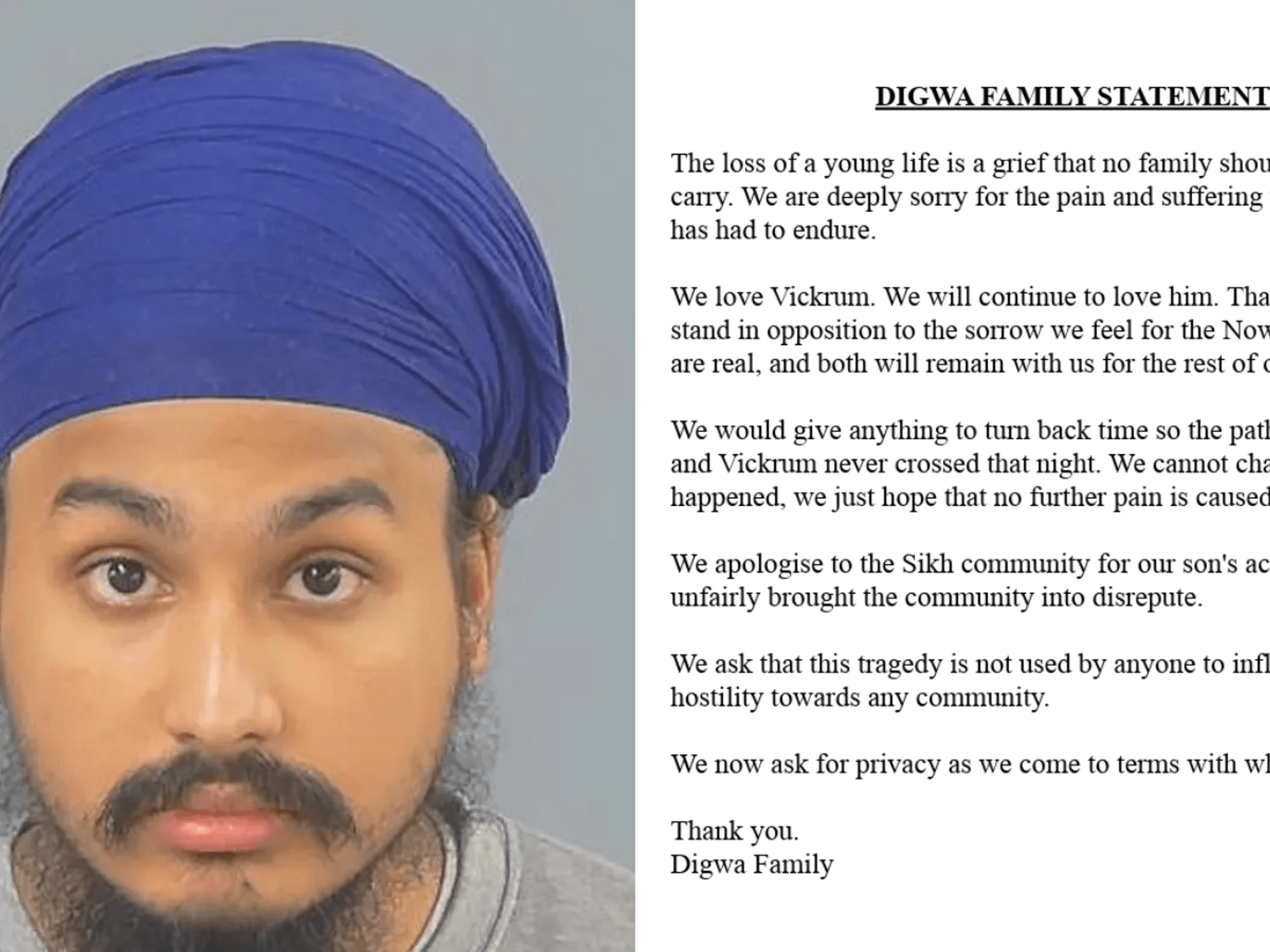 Family of Henry Nowak's killer issues apology to 18-year-old's parents and Sikh community