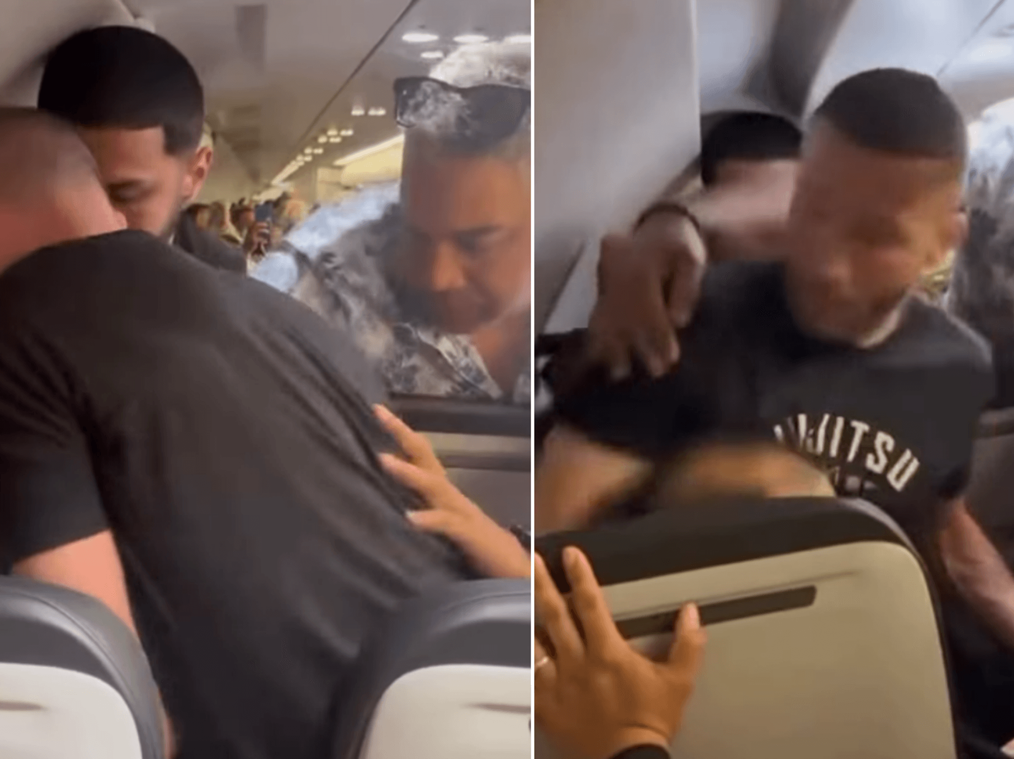 Rampaging passenger tries to jump OUT of jumbo jet mid-flight as horrified flyers look on
