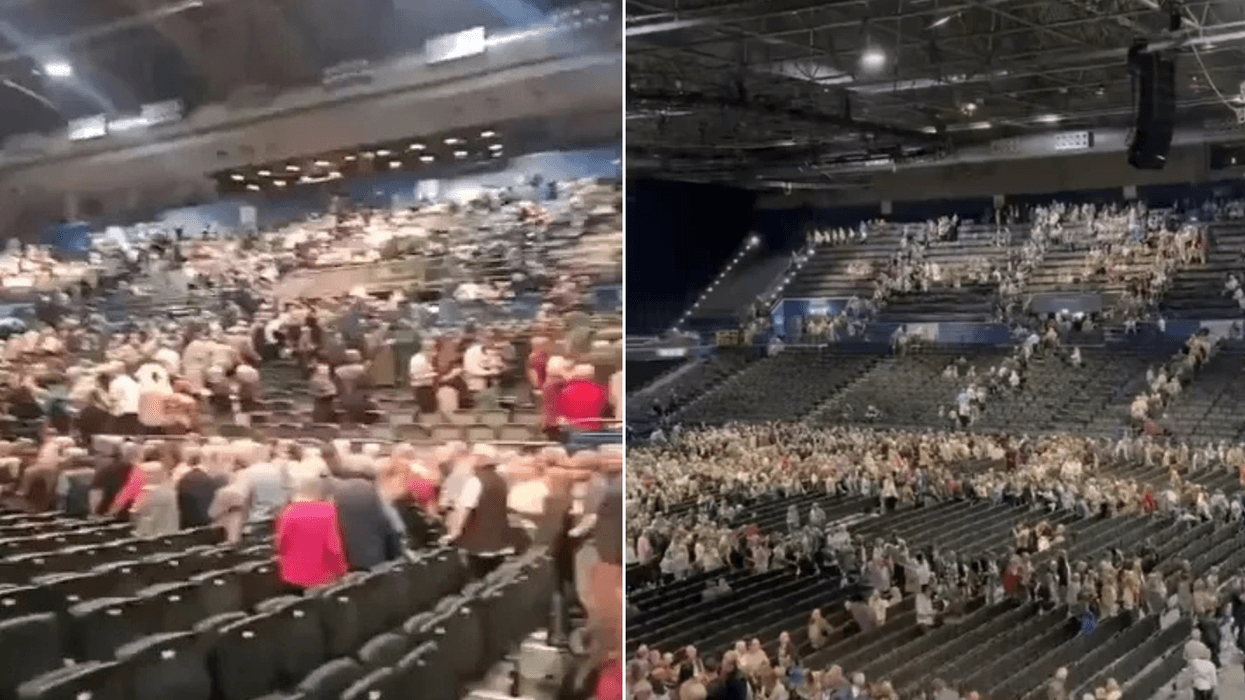 Bomb hoax suspect accused of starting panic at Peter Kay gig removed from court after stripping off