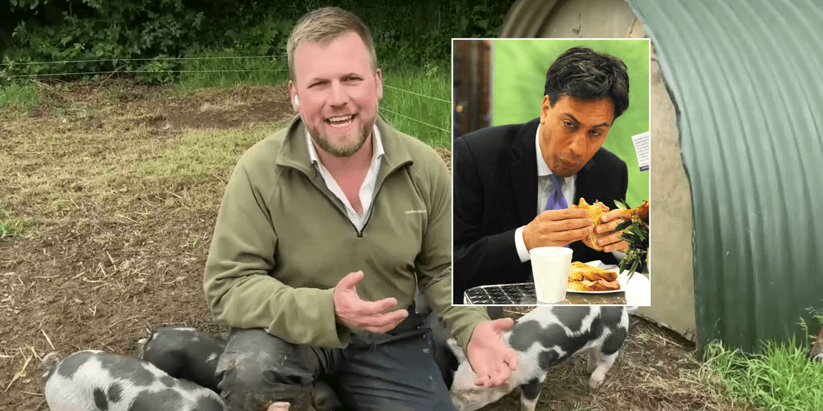 Farmer mocks Ed Miliband’s ‘grudge against the bacon sandwich’ after controversial eco food targets Farmer mocks Ed Miliband’s ‘grudge against the bacon sandwich’ after controversial eco food targets