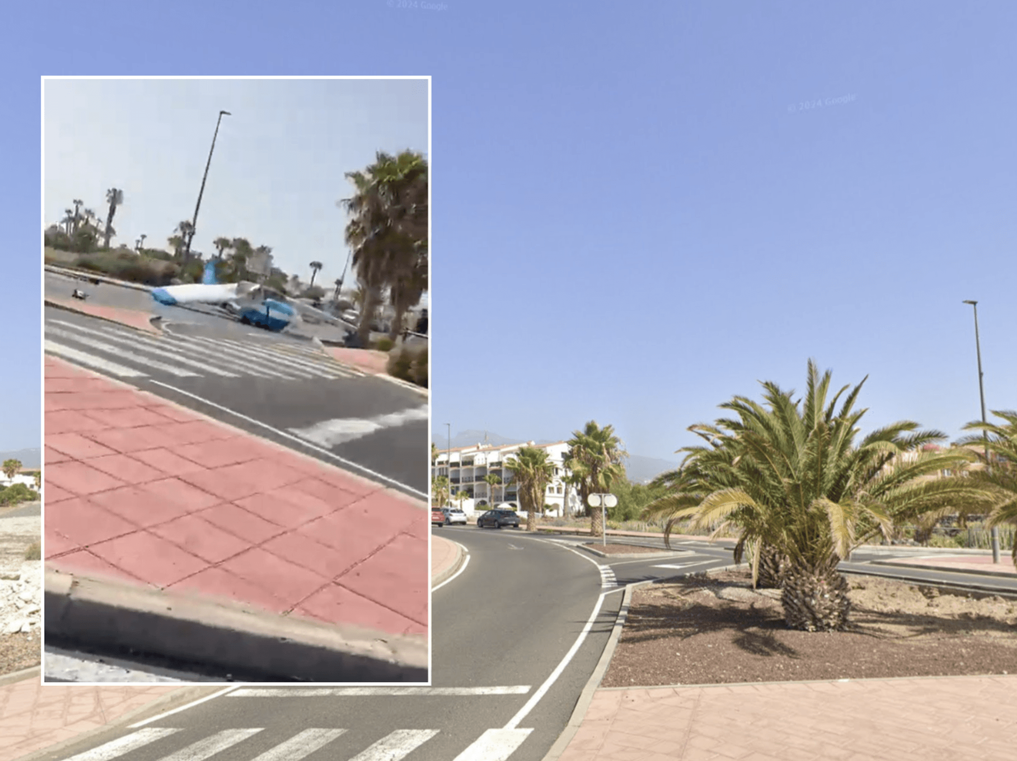 Chaos as plane plummets onto packed road near Spanish holiday hotspot just moments after take-off