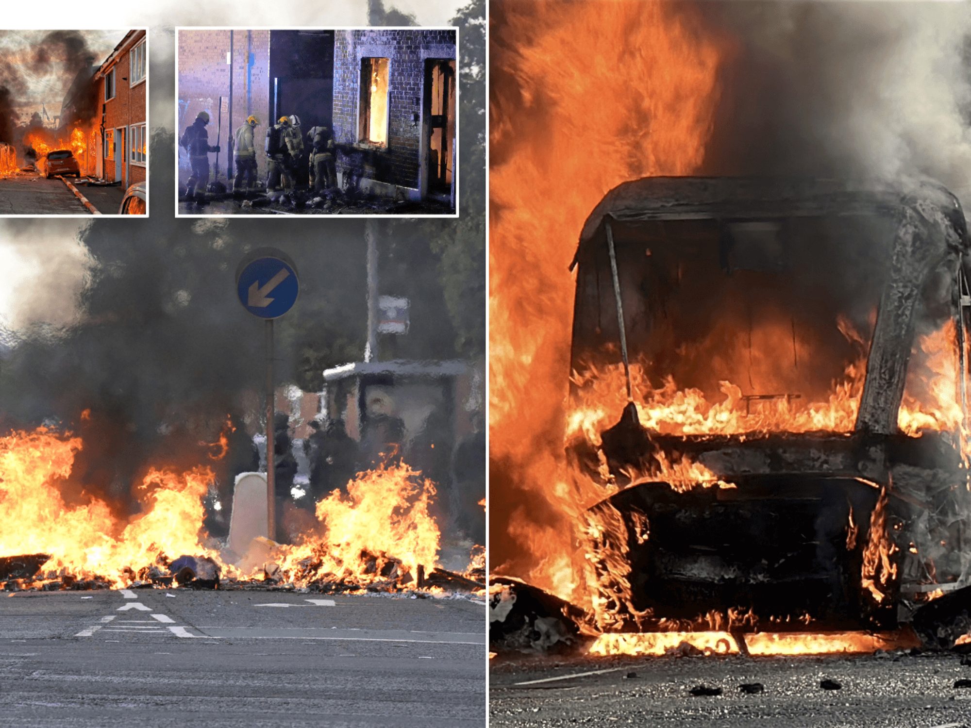 Belfast burns and fury boils over in Northern Ireland as thousands protest after migrant knife horror