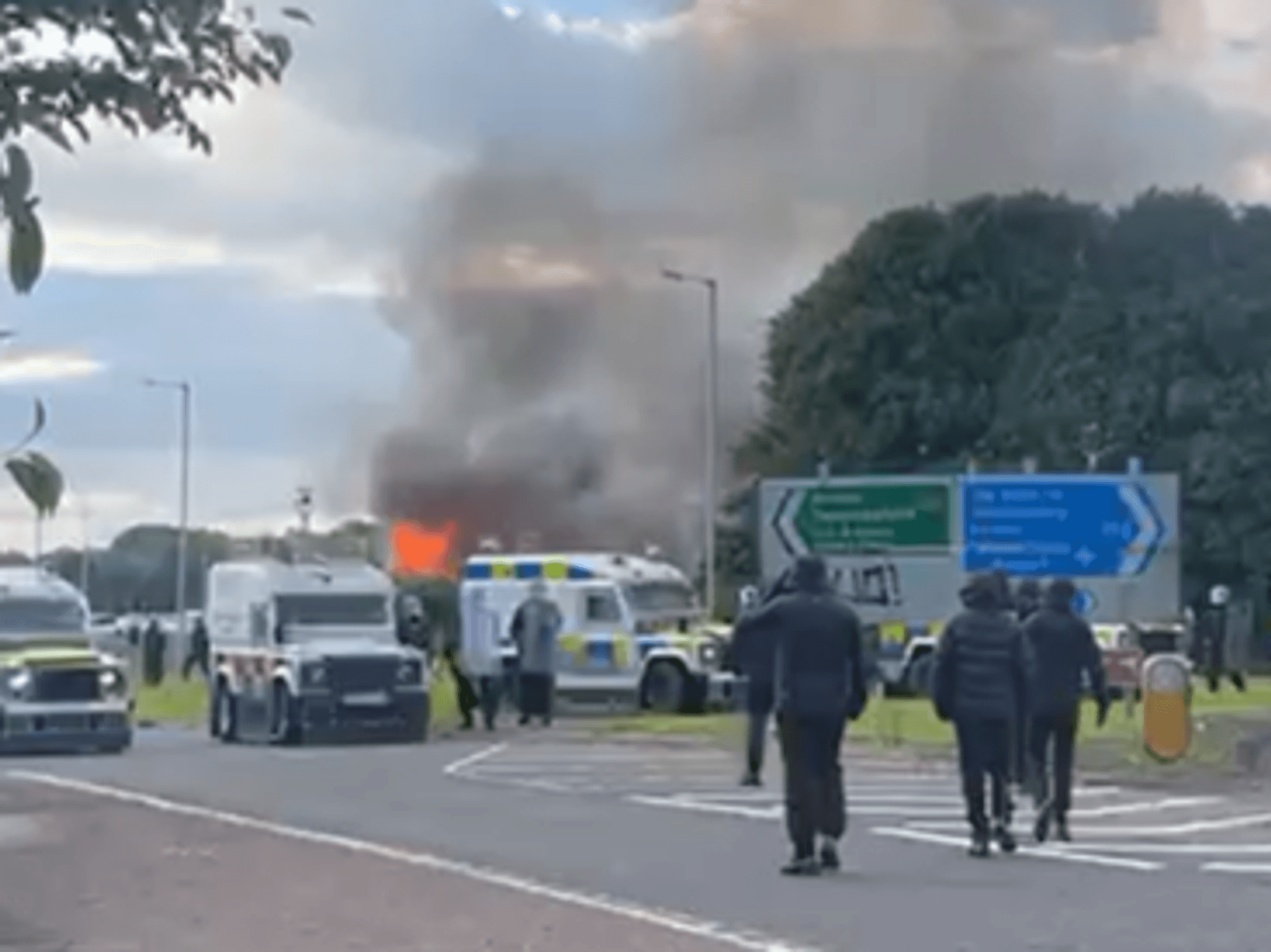 Explosion in Belfast as masked protesters hurl objects at police on second night of violence