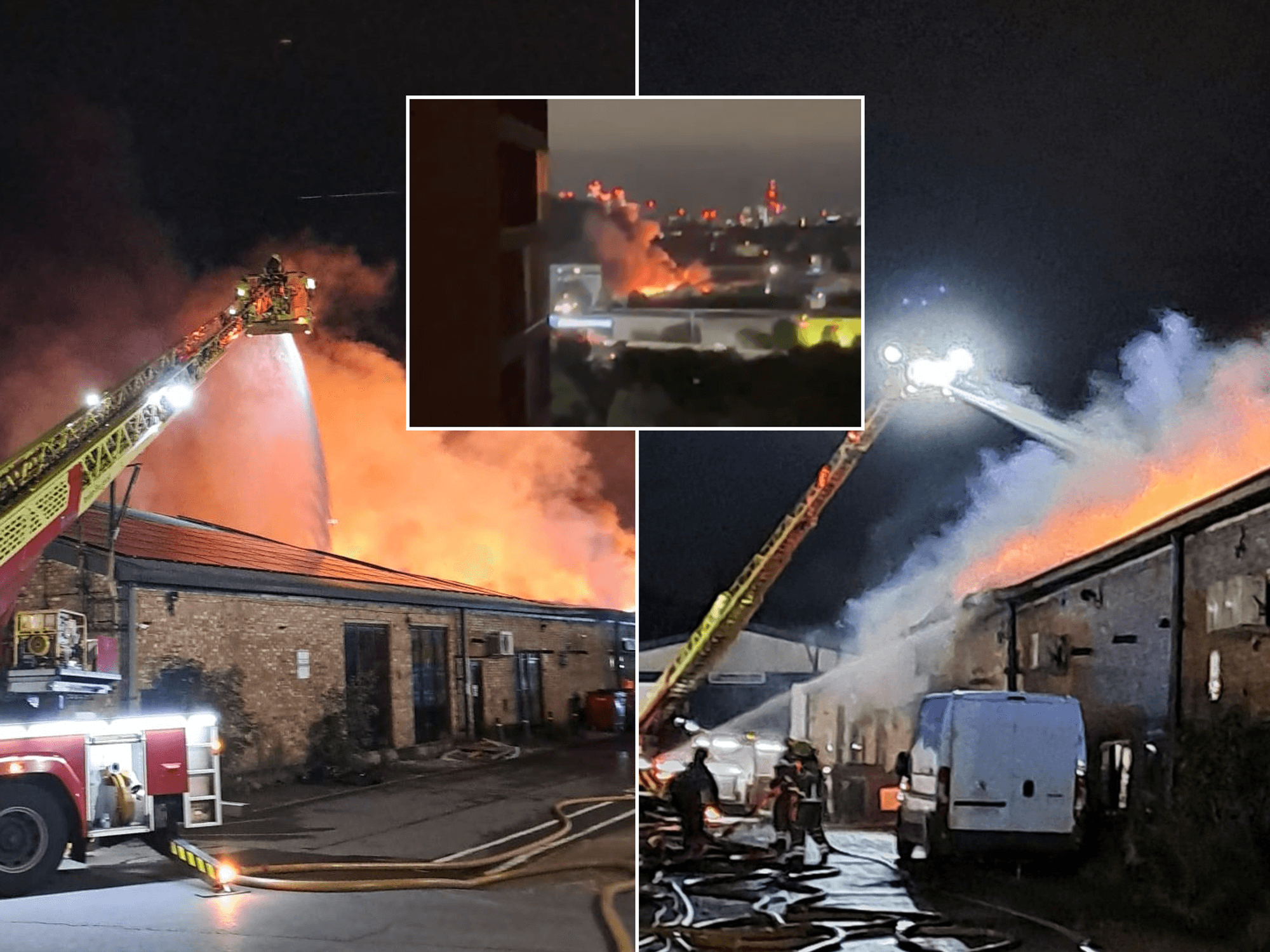 Nearly 100 people evacuated as huge late-night fire rips through estate in London