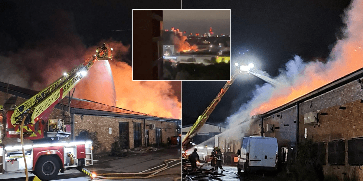 Nearly 100 people evacuated as huge late-night fire rips through estate in London
