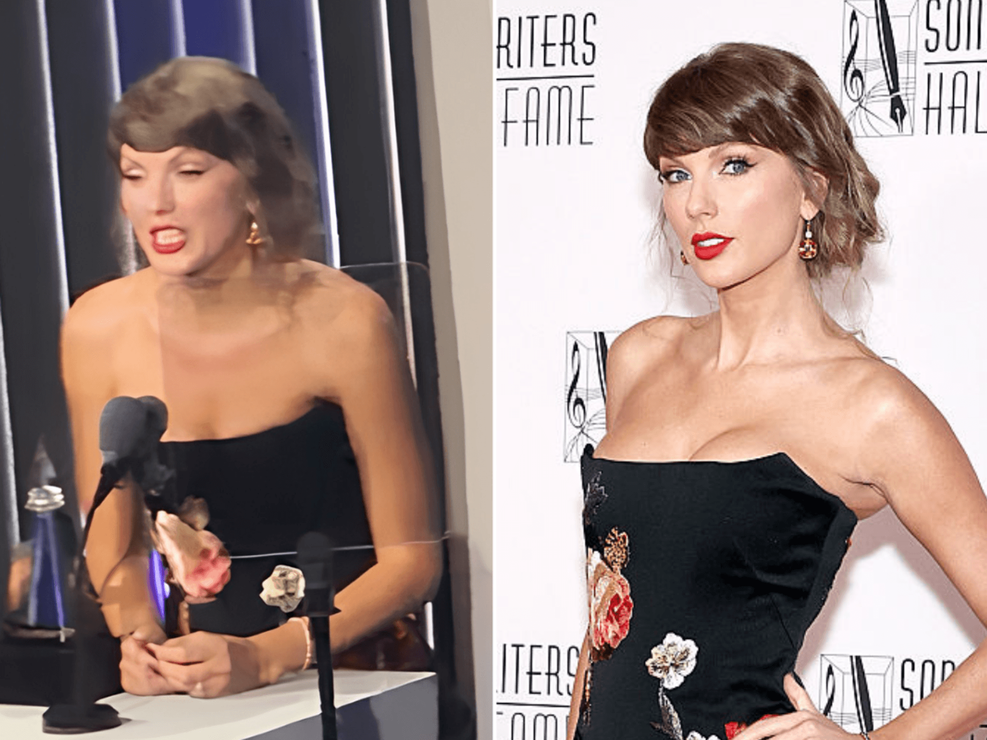 Taylor Swift breaks down in tears after marathon 21-minute Songwriters Hall of Fame speech as Tra...