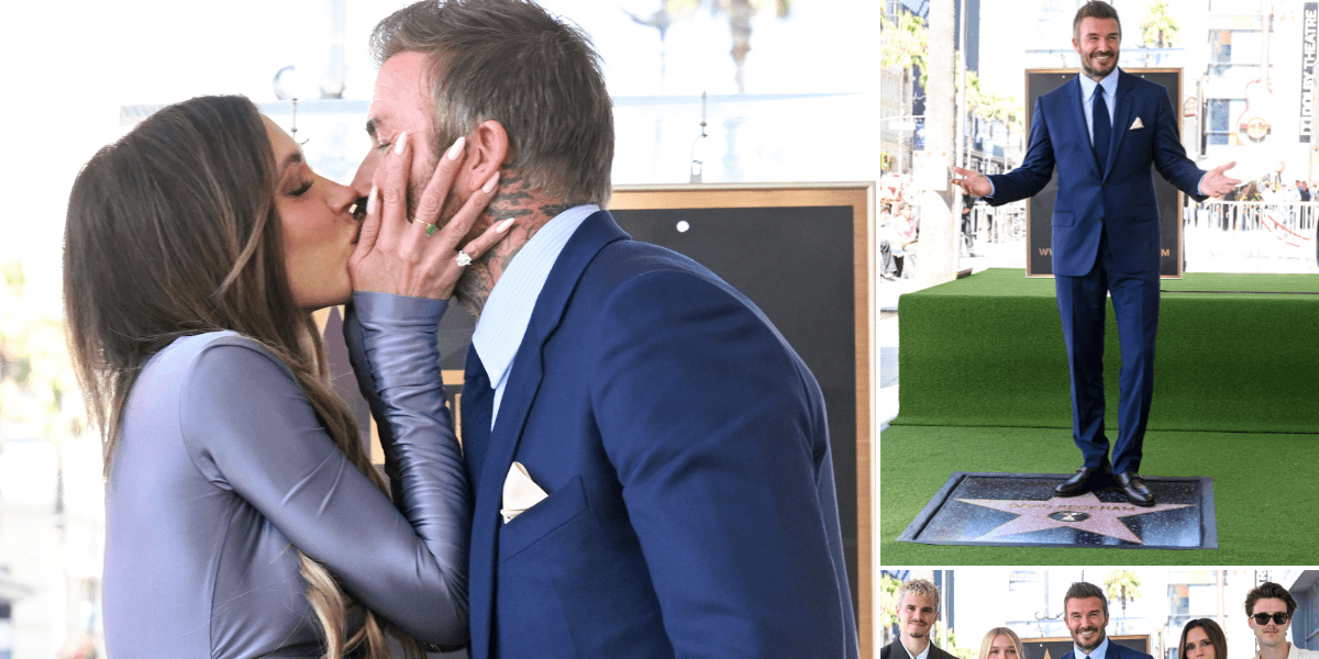 Victoria and David Beckham share passionate kiss as family attends Hollywood Walk of Fame ceremony without Brooklyn Victoria and David Beckham share passionate kiss as family attends Hollywood Walk of Fame ceremony without Brooklyn