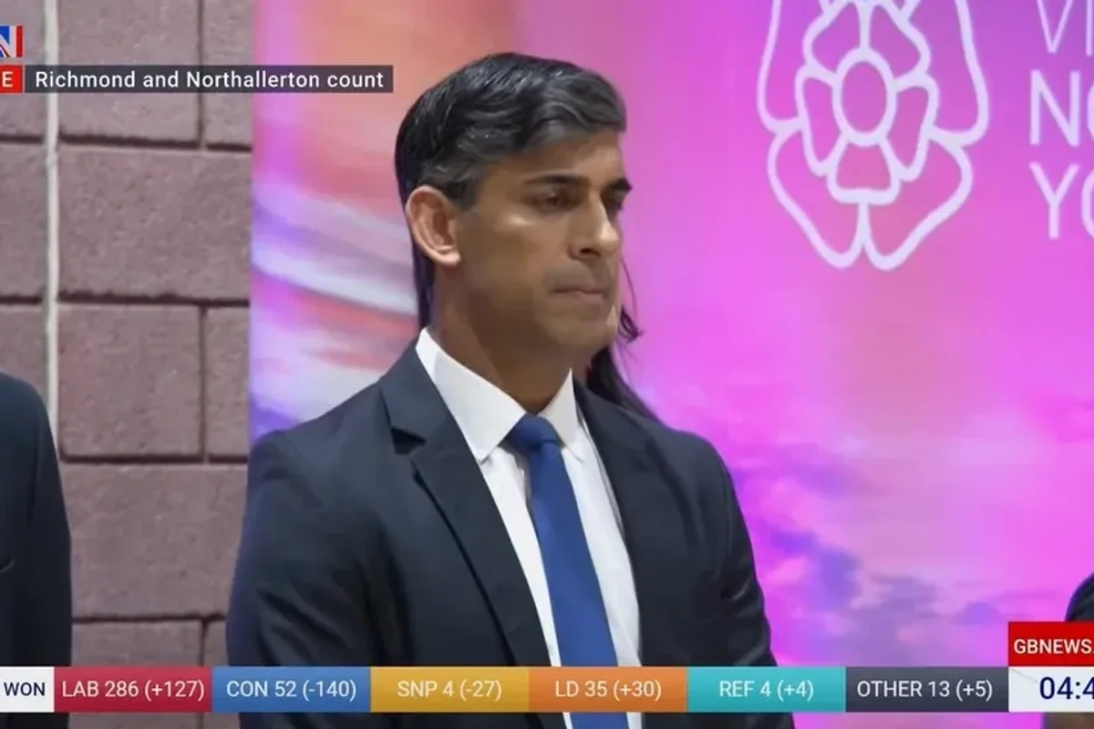 Rishi Sunak looks physically sick at own election count after re-election as he admits defeat: 'I take responsibility'