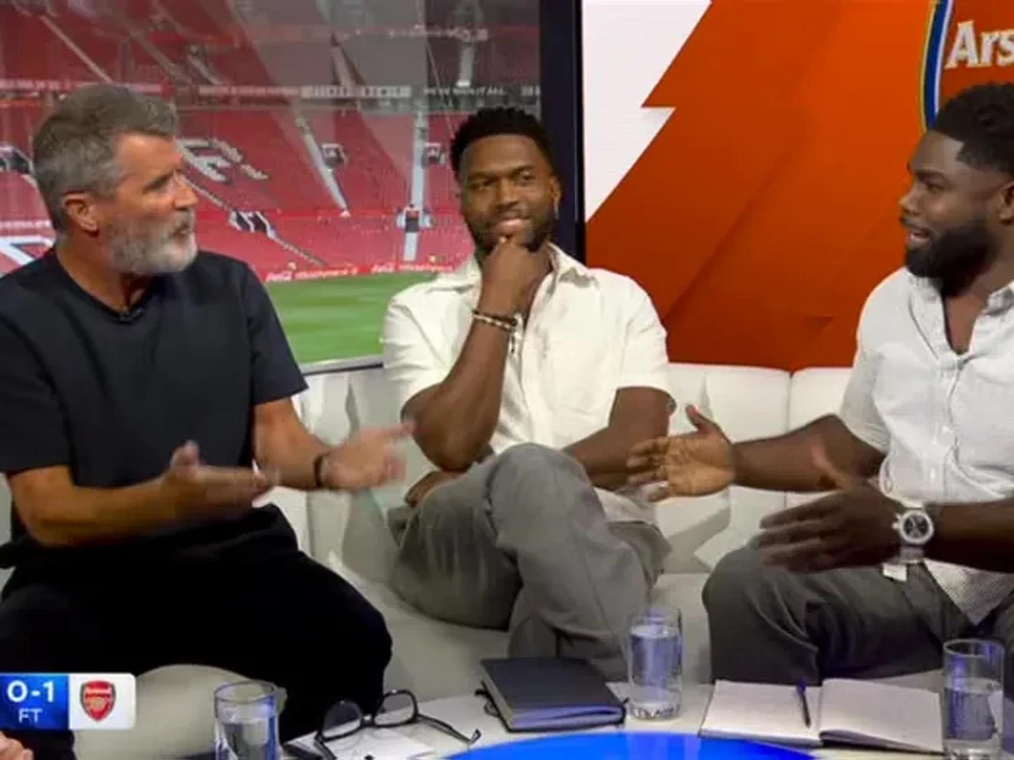 Roy Keane and Micah Richards involved in explosive row after Arsenal win over Man Utd