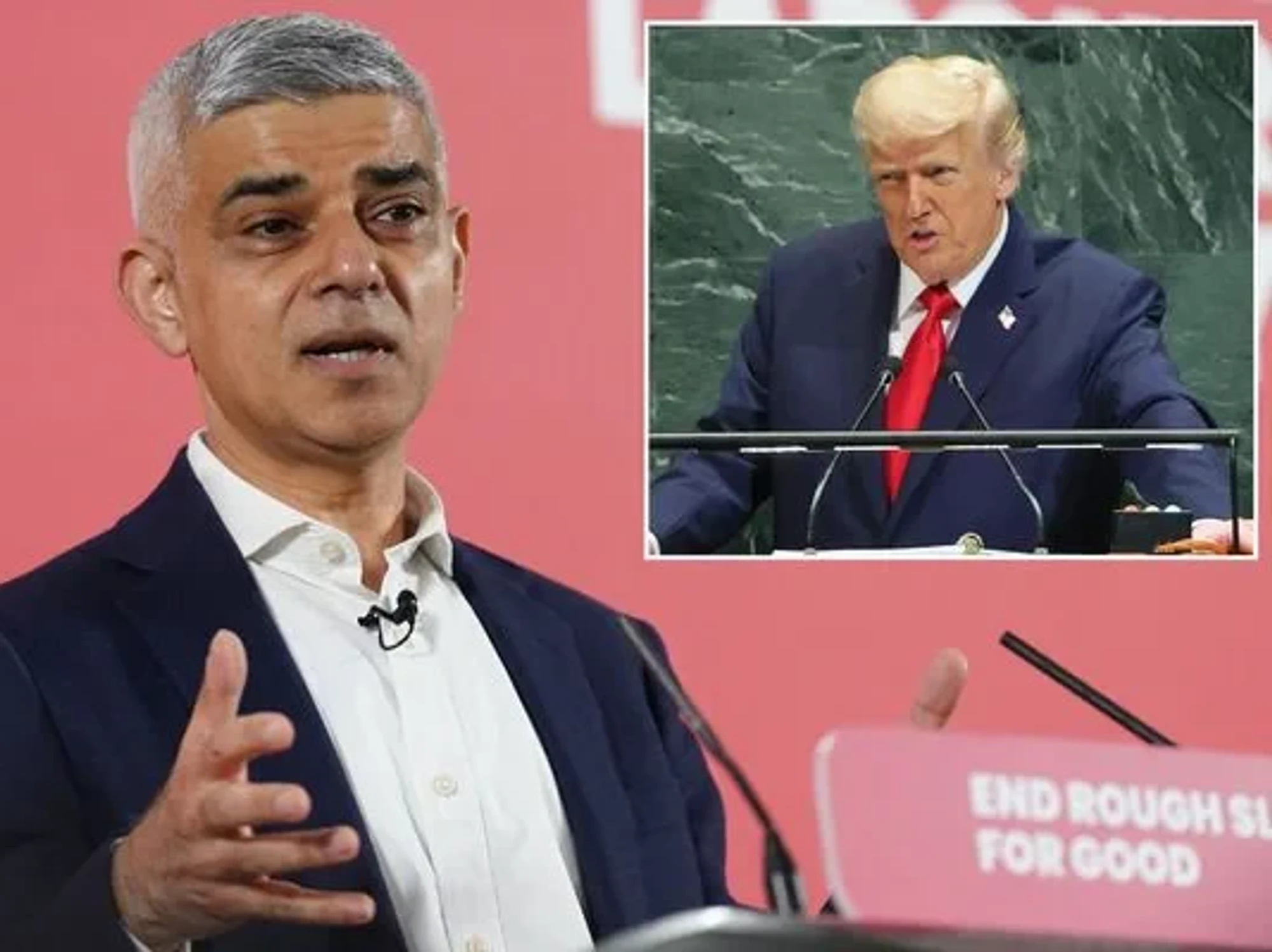 Donald Trump rips into 'terrible' Sadiq Khan on the world stage as US President claims 'Sharia La...