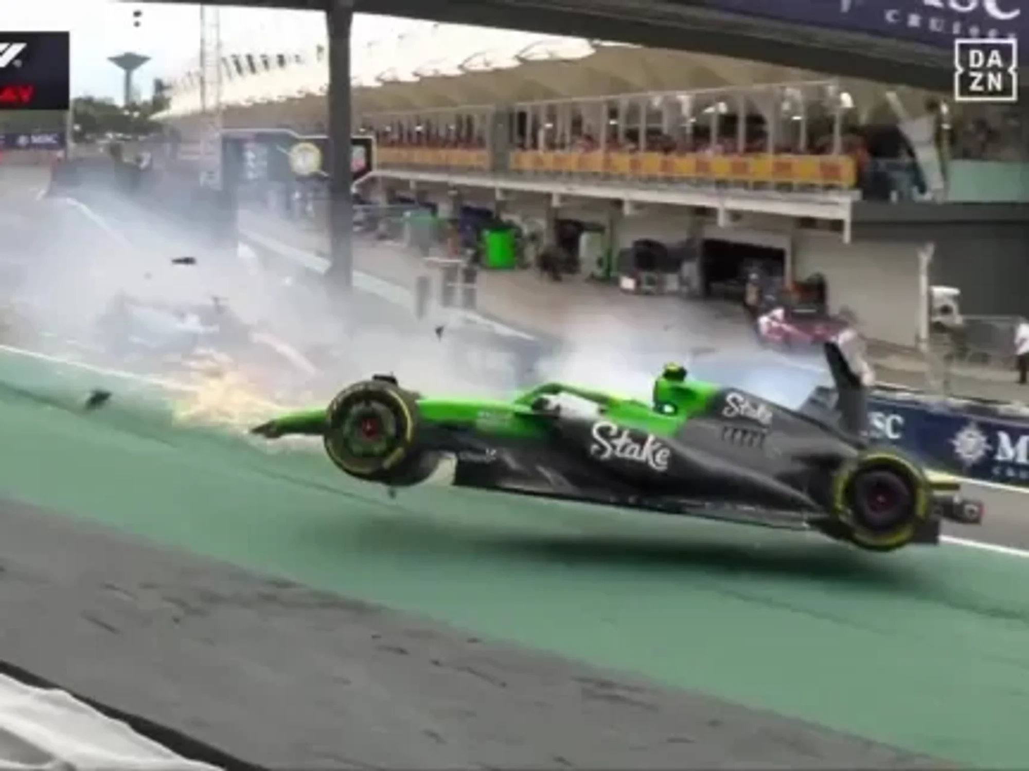 F1 star taken to medical centre after terrifying crash at Brazilian Grand Prix