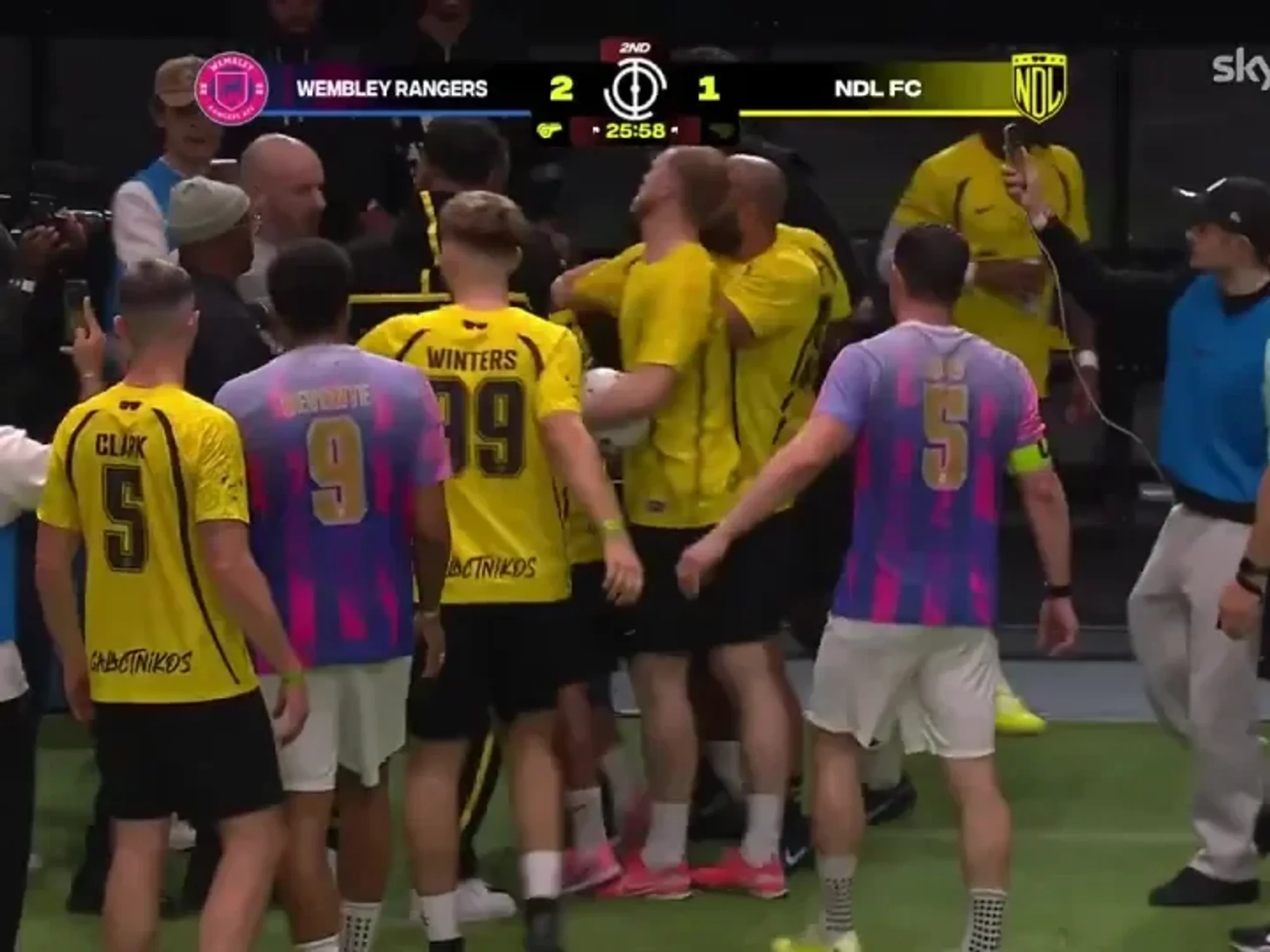 Ian Wright, 62, forced to break up fight between footballers as fans react