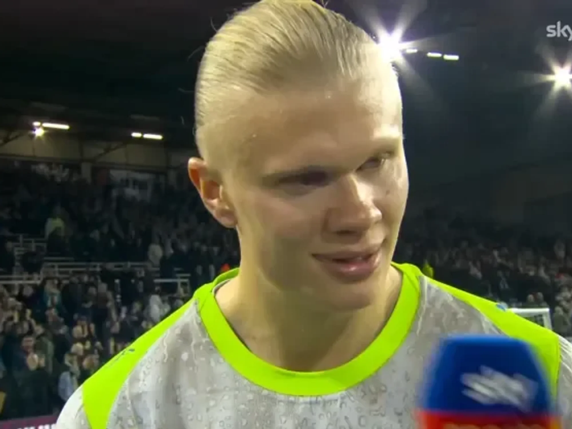 Erling Haaland irritated by Sky Sports reporter after firing Man City to Burnley win