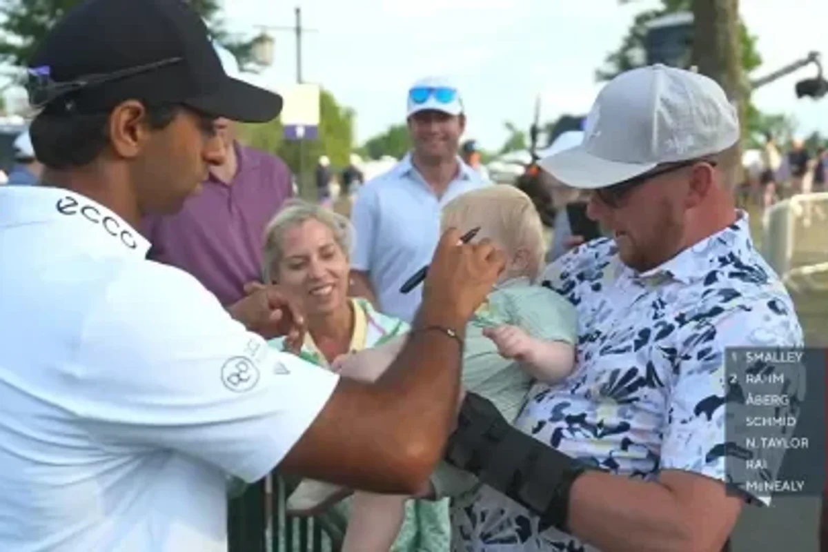 Aaron Rai signs BABY in bizarre incident after spectacular PGA Championship triumph