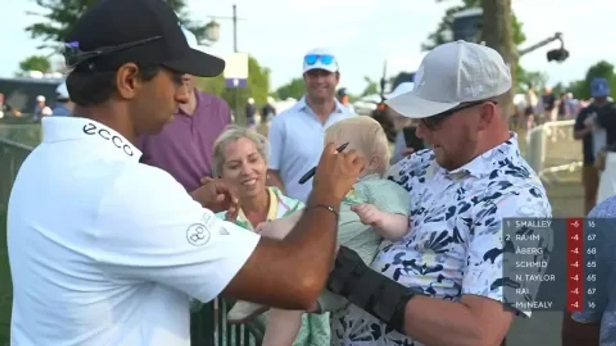 Aaron Rai signs BABY in bizarre incident after spectacular PGA Championship triumph