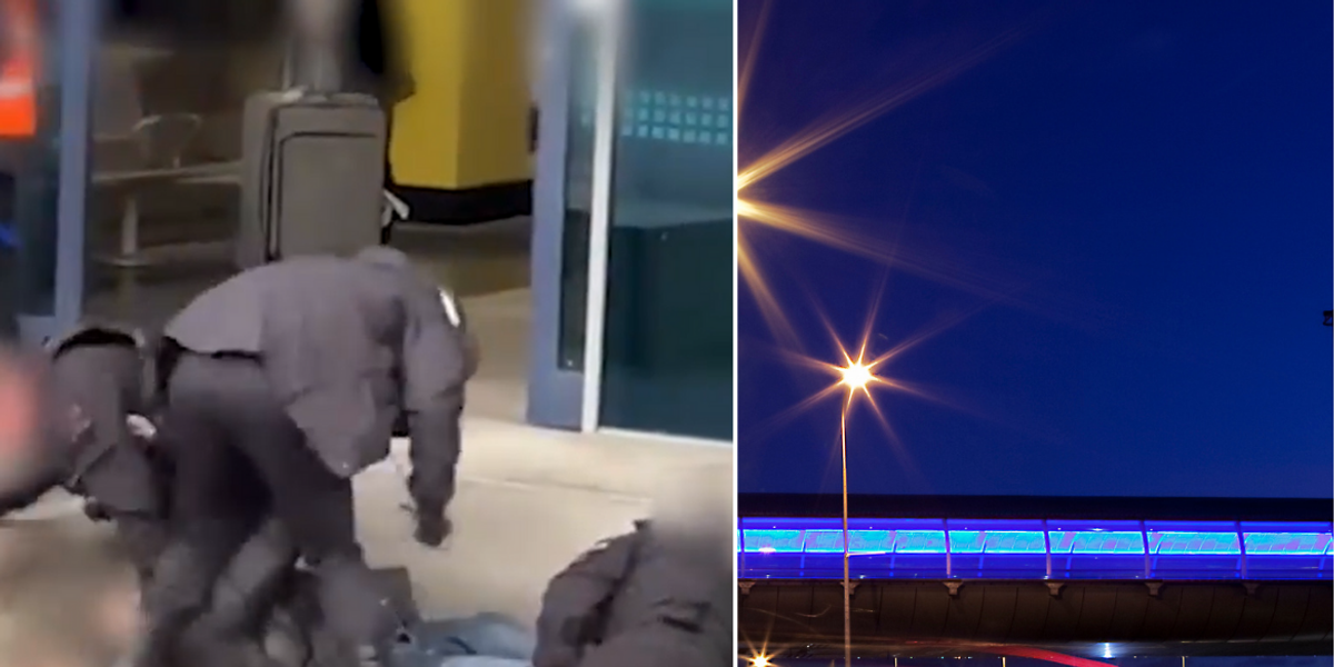 NextImg:Manchester Airport police filmed 'punching and kicking man pinned to floor'