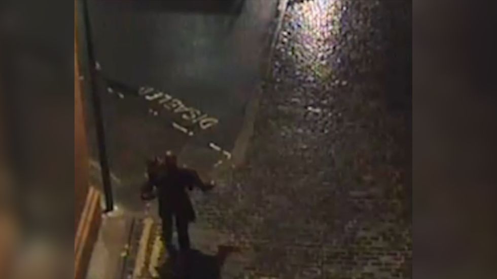 In CCTV footage, Osayande can be seen carrying his 24-year-old victim before taking her to a secluded doorway and raping her