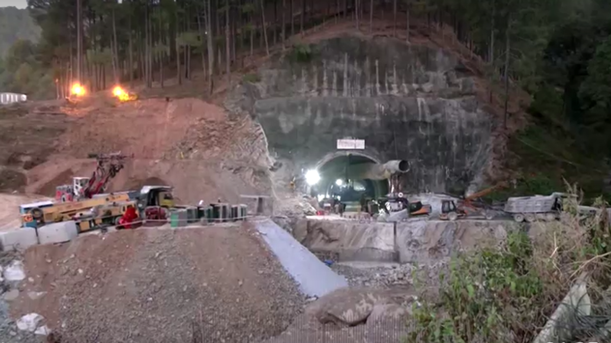 India cave in tunnel