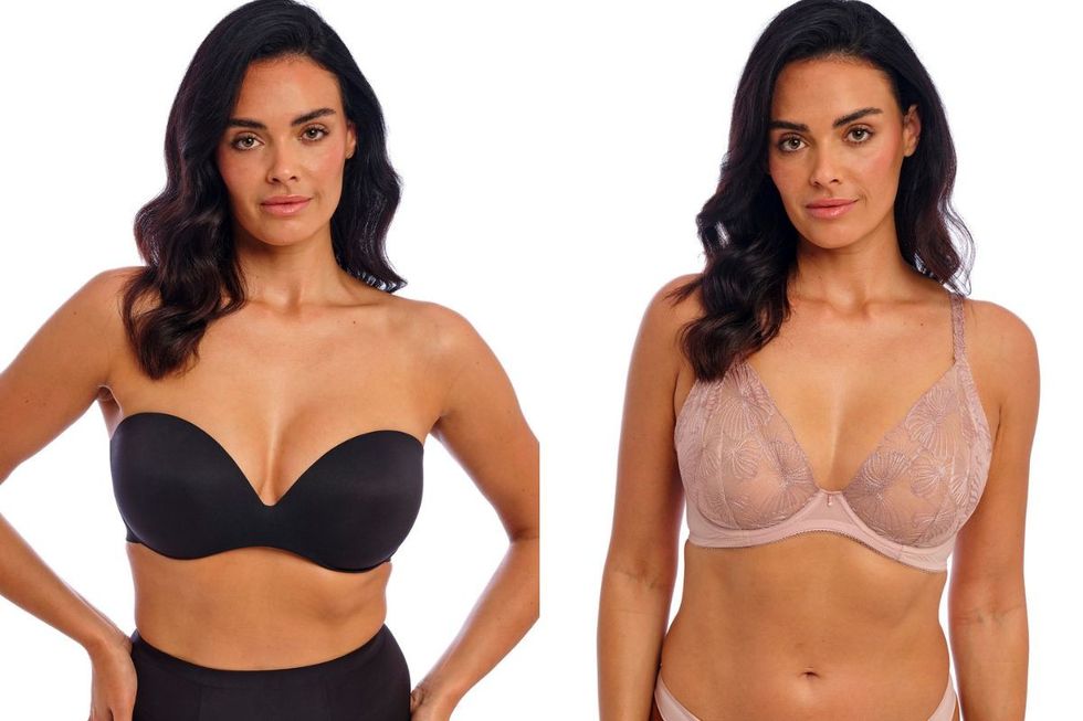 Ines Secret Moulded Strapless Bra  | Wacoal / Cateline Plunge Bra in Aspen Rose | Wacoal