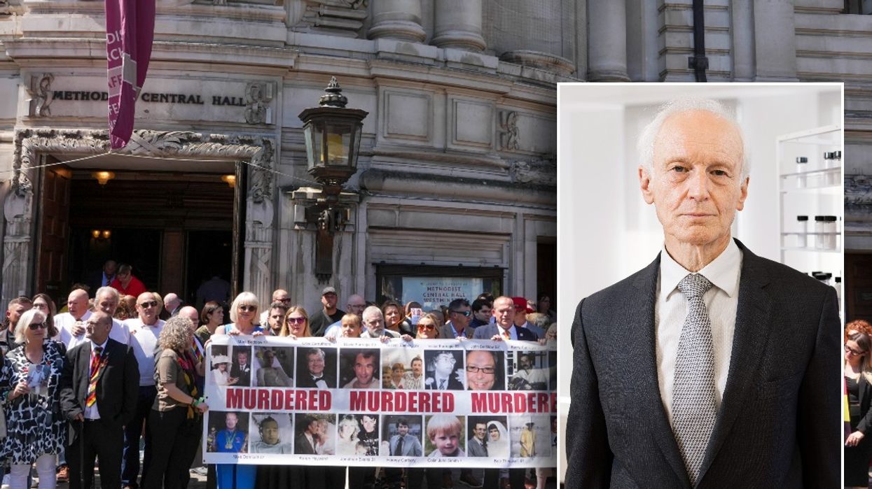Infected Blood scandal victims annd Sir Brian Langstaff