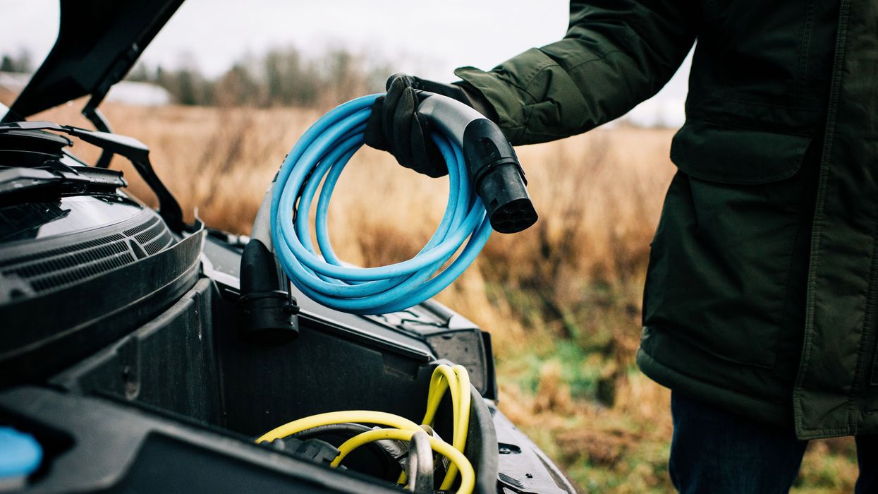 Inside an electric car